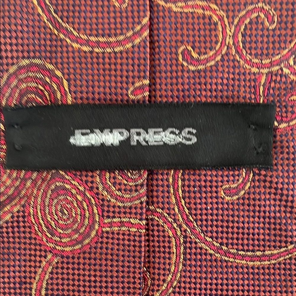 Express Burgundy and Red Swirl Silk Tie